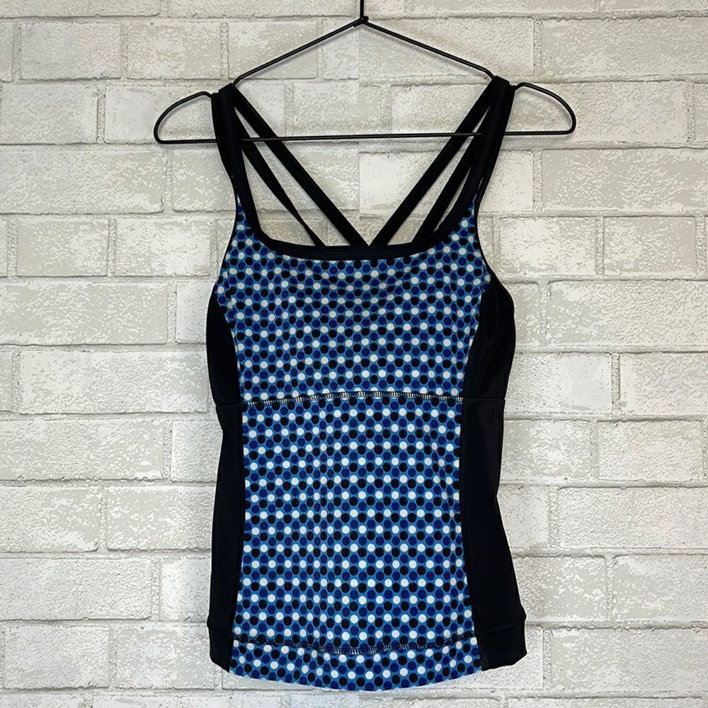 Lands End Sport Polka Dot Tankini Top 6